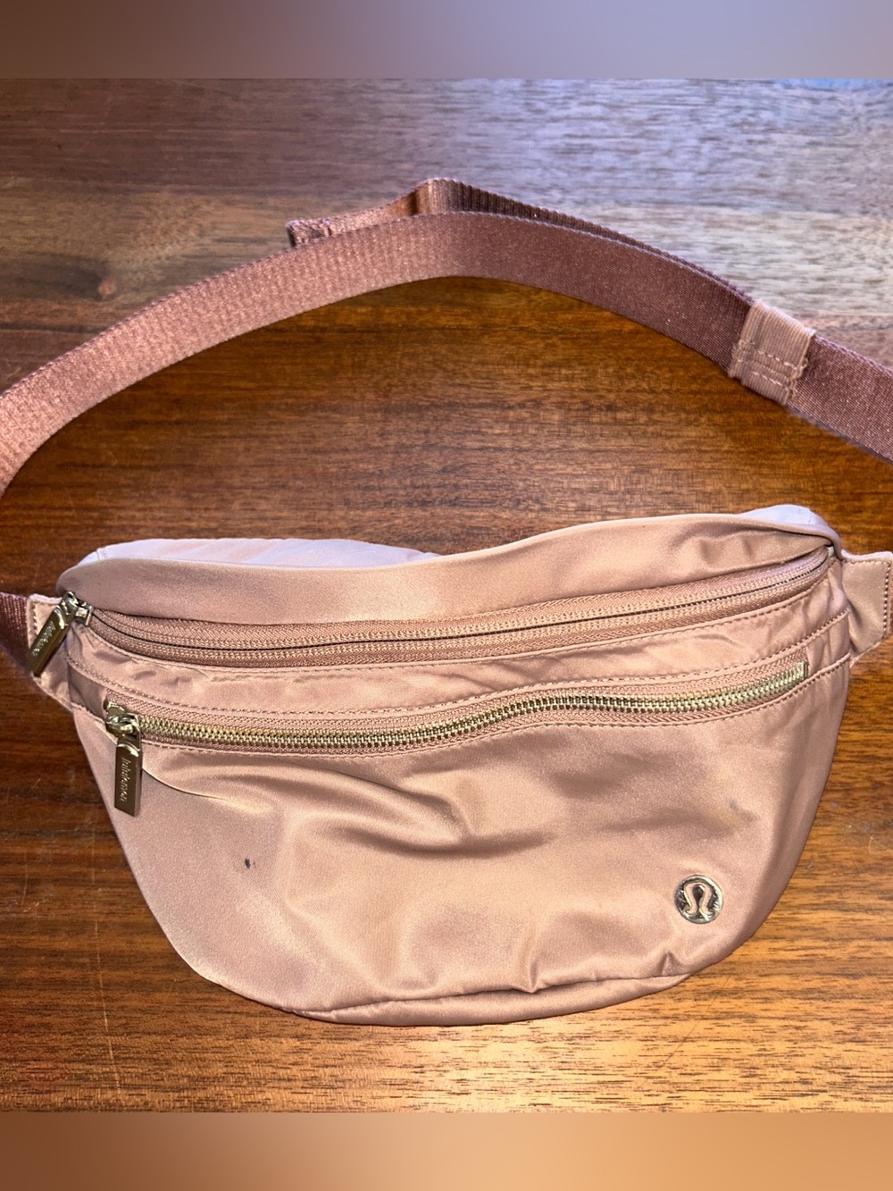 Lululemon Twilight Rose Pink City Adventurer Belt Bag Metal Hardware Extra Large